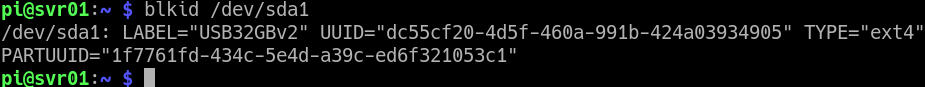 blkid command to list information about usb device